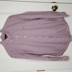 Mens Ralph Lauren plaid longsleeve button-down shirt flesh pony orange blue